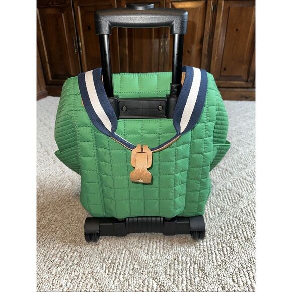 Shiraleah Ezra Unisex Green Quilted LARGE Roller Bag - Handles - Pockets EUC - Picture 3 of 7